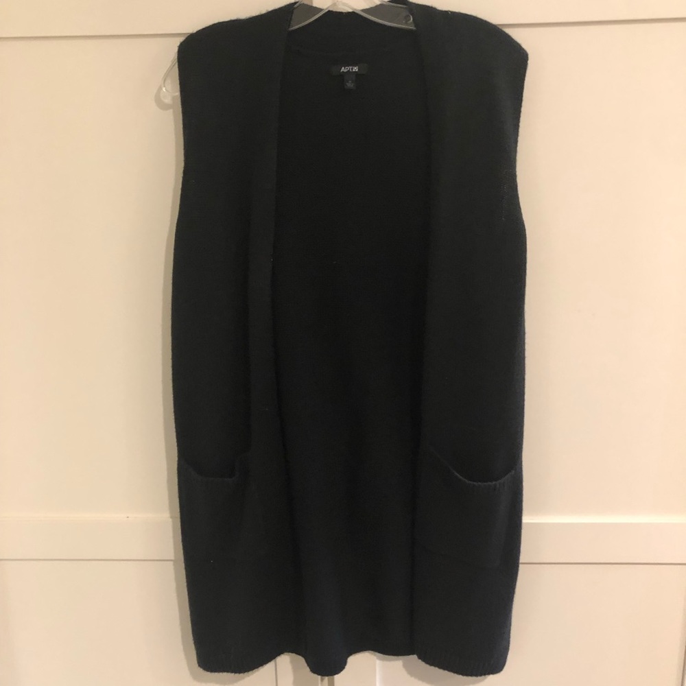 🍁Apt 9 black sweater vest with pockets Sz M